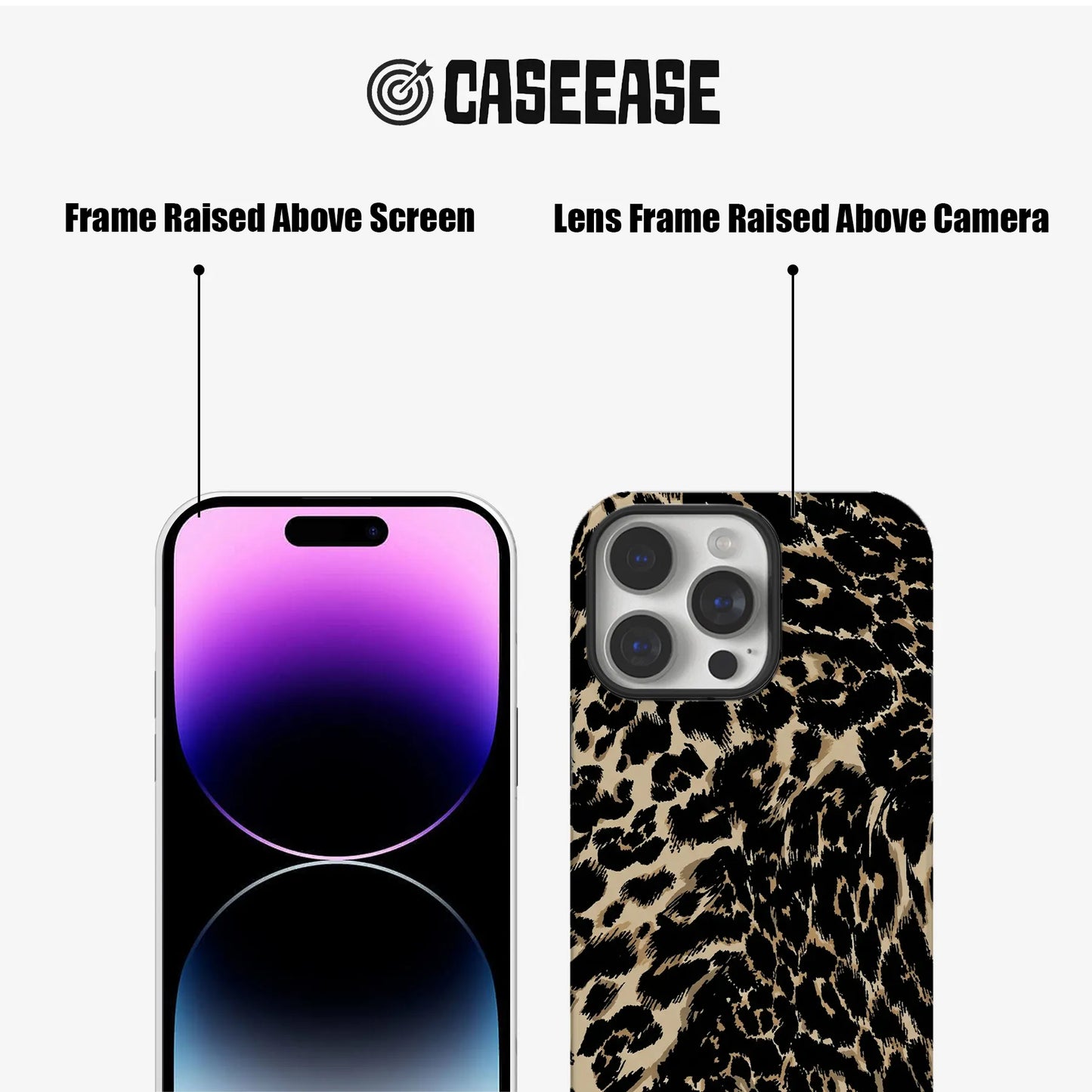 텍스처 레오파드 아이폰 케이스 - 대담하고 내구성 있는 보호 기능