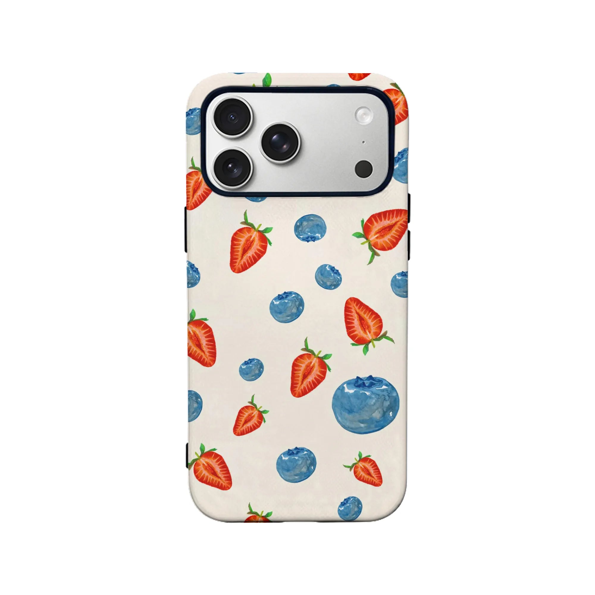 Fruit Lovers Phone Case - Strawberries and Blueberries Design