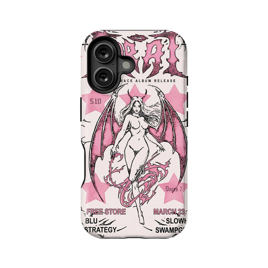 Retro Demon Angel Phone Case 2025 – Pink Gothic Album Art Style