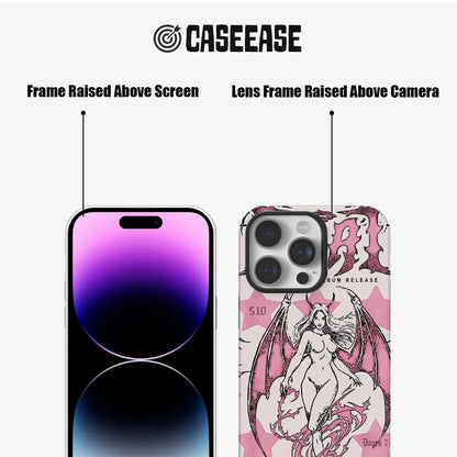 Retro Demon Angel Phone Case 2025 – Pink Gothic Album Art Style
