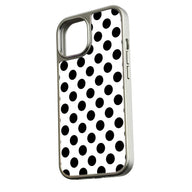 Holographic Chrome Polka Dot Phone Case - Black & White Design