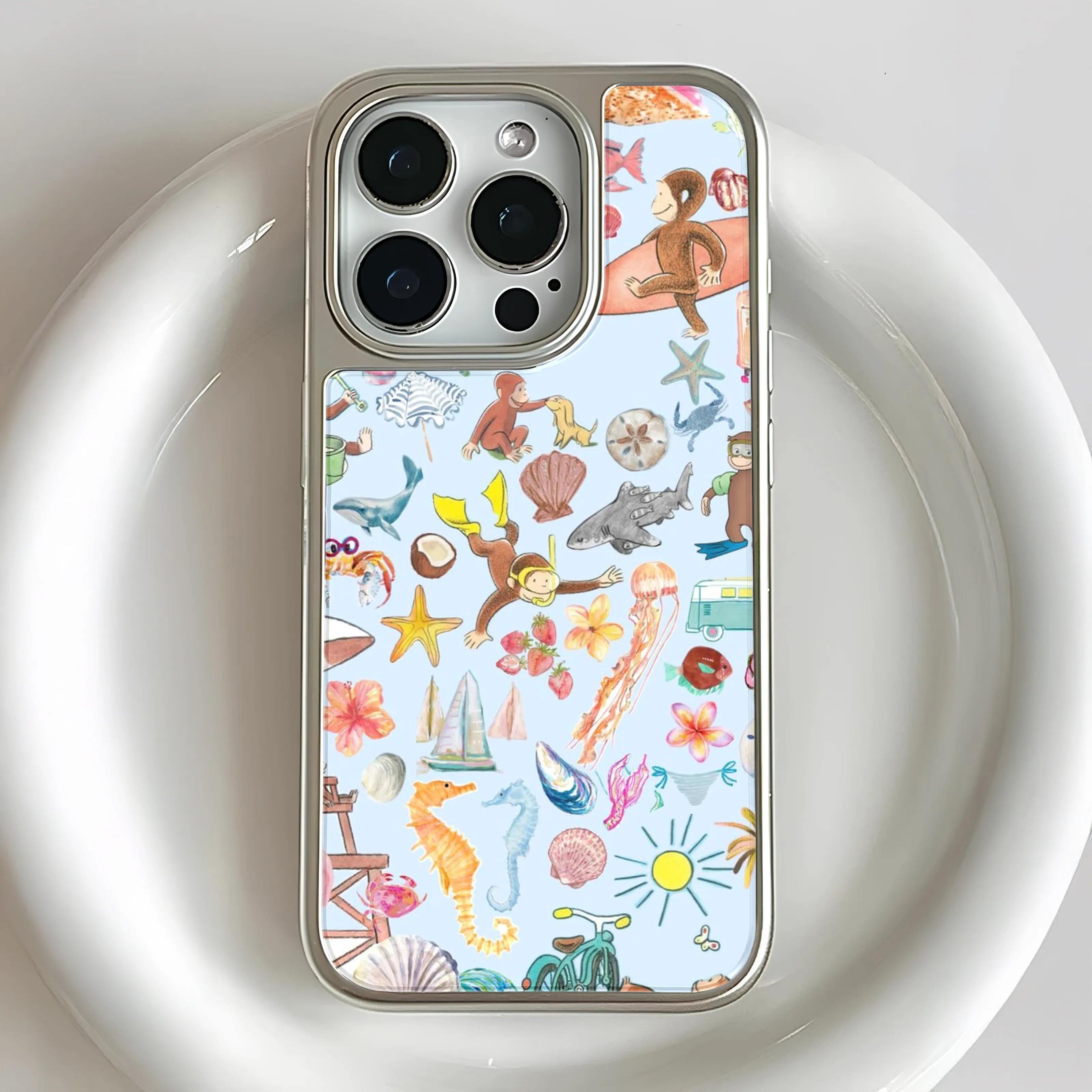 Colorful Adventure Holographic Phone Case - Fun Beach Vibes