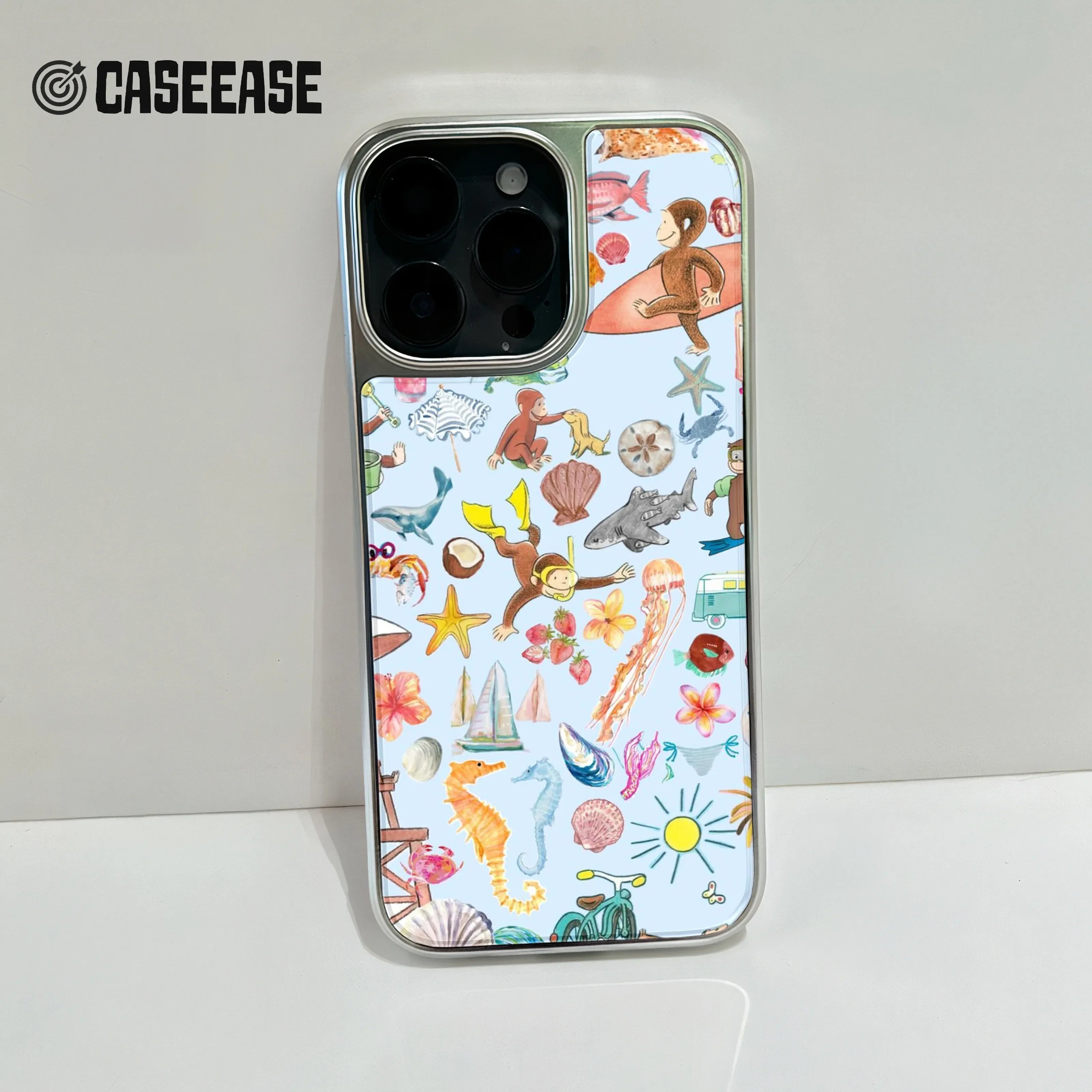 Colorful Adventure Holographic Phone Case - Fun Beach Vibes