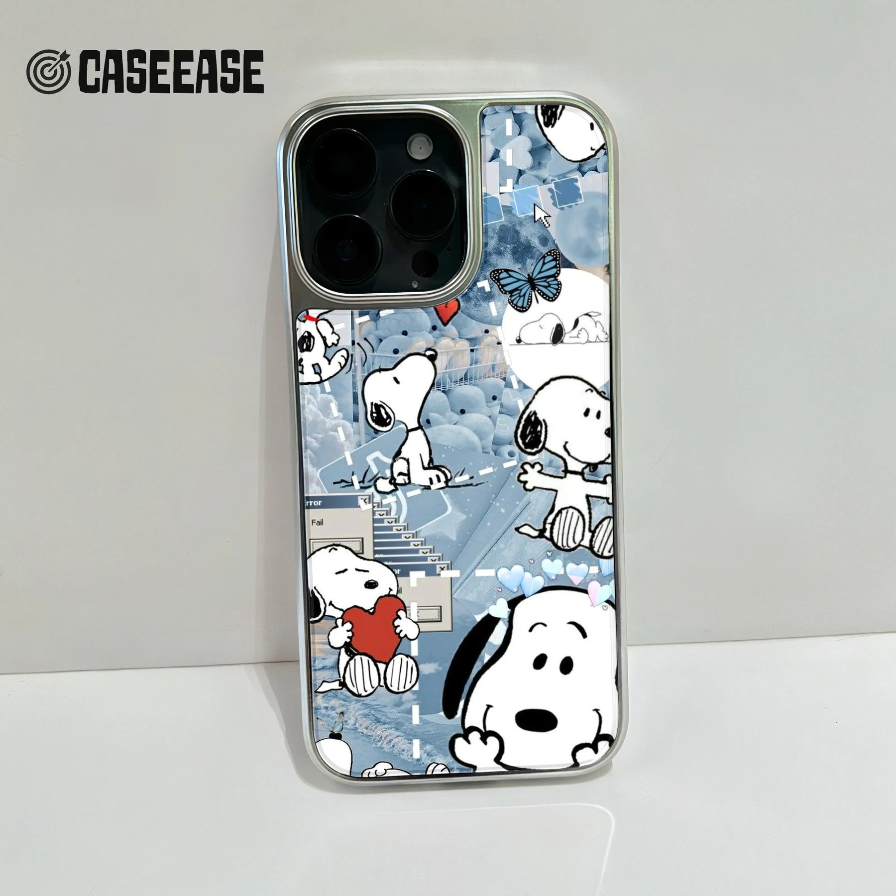 Funda para teléfono con dibujos de Snoopy: diseño holográfico y estética colorida