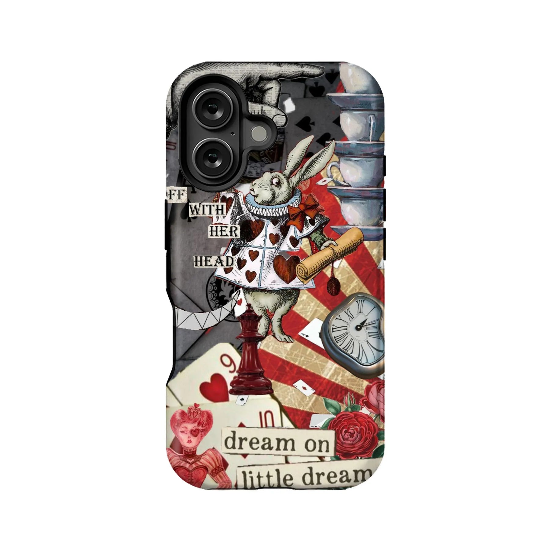 Encantadora funda para teléfono con diseño de conejo del país de las maravillas