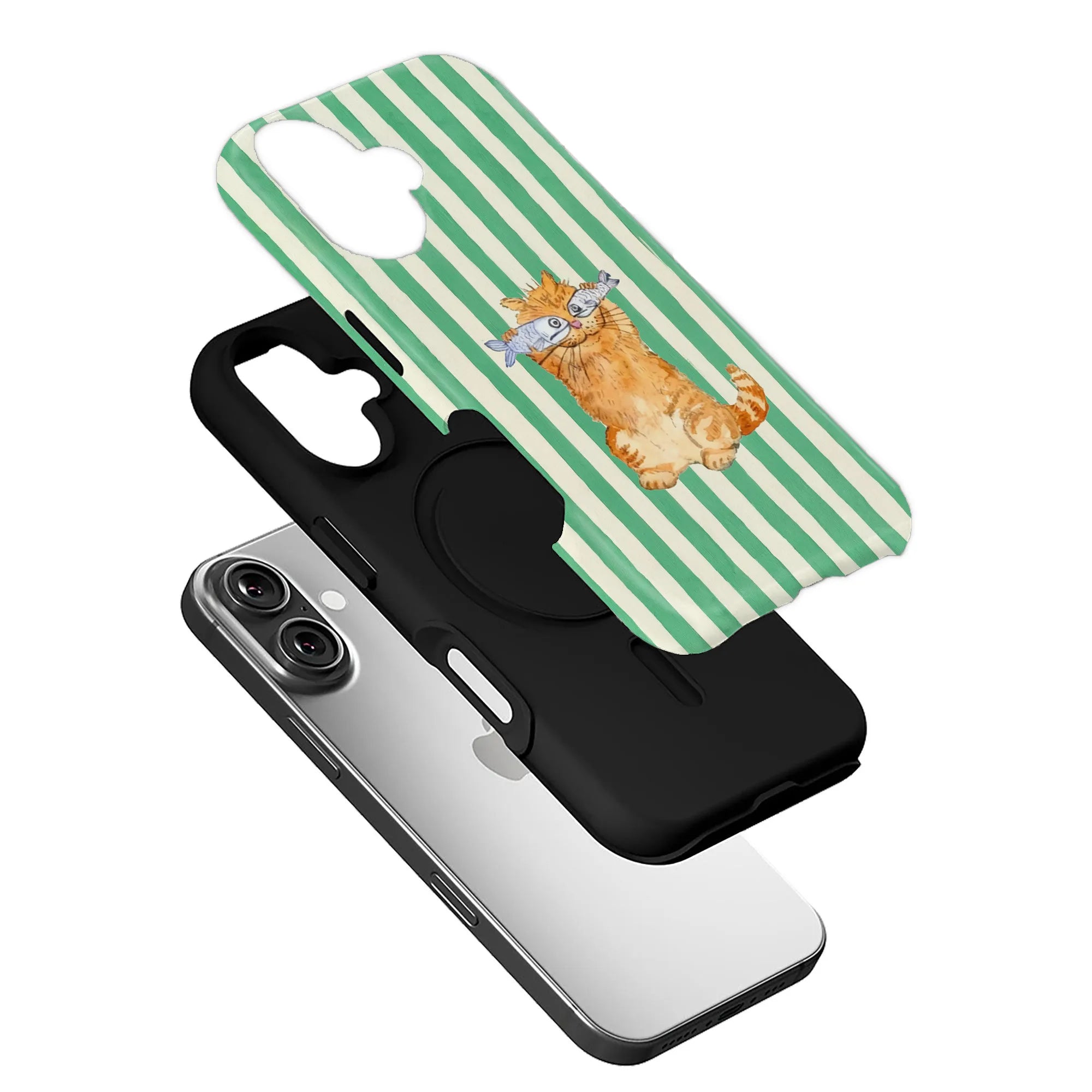 Cute Cat with Fish Phone Case