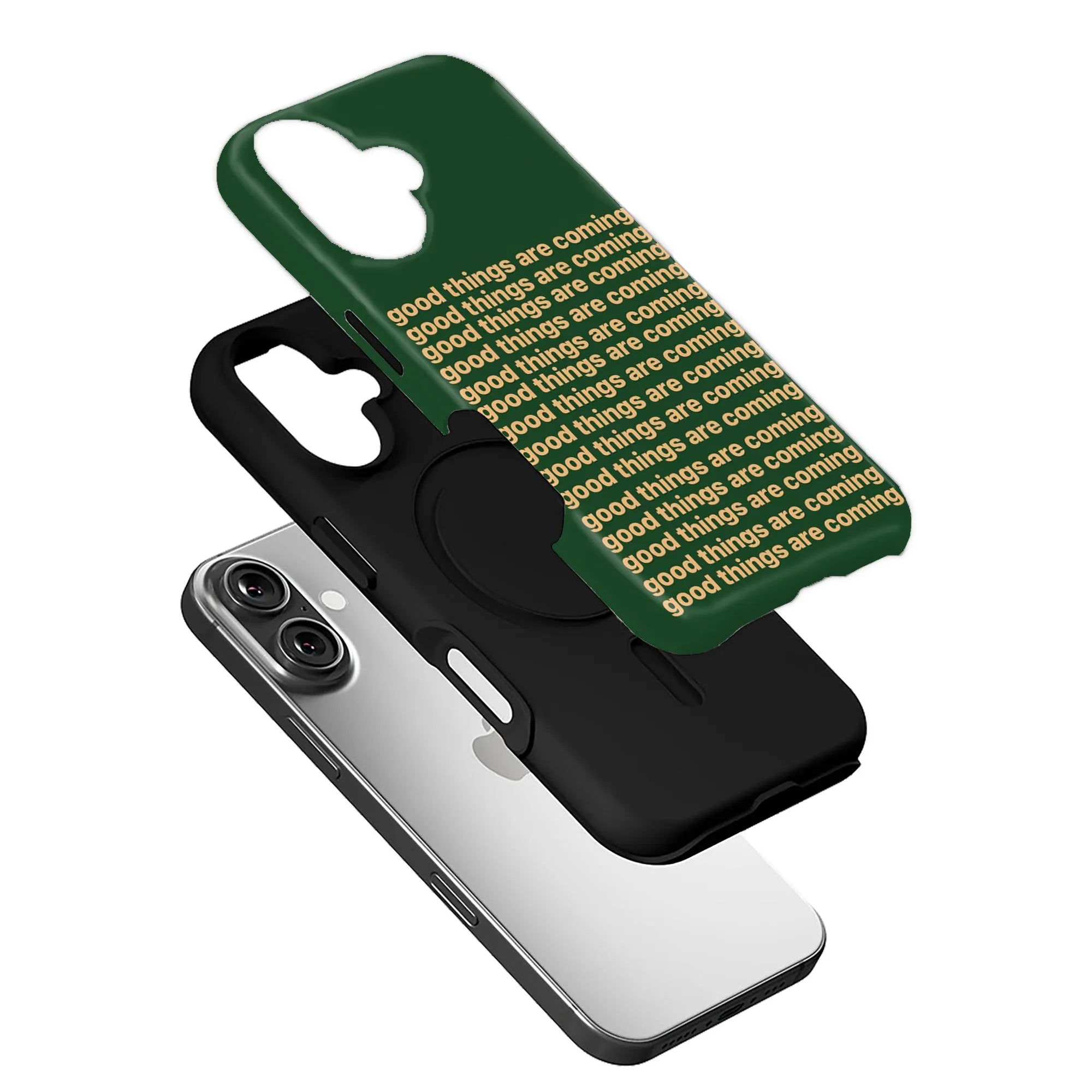 Good Things Are Coming Phone Case - Motivational Green Design