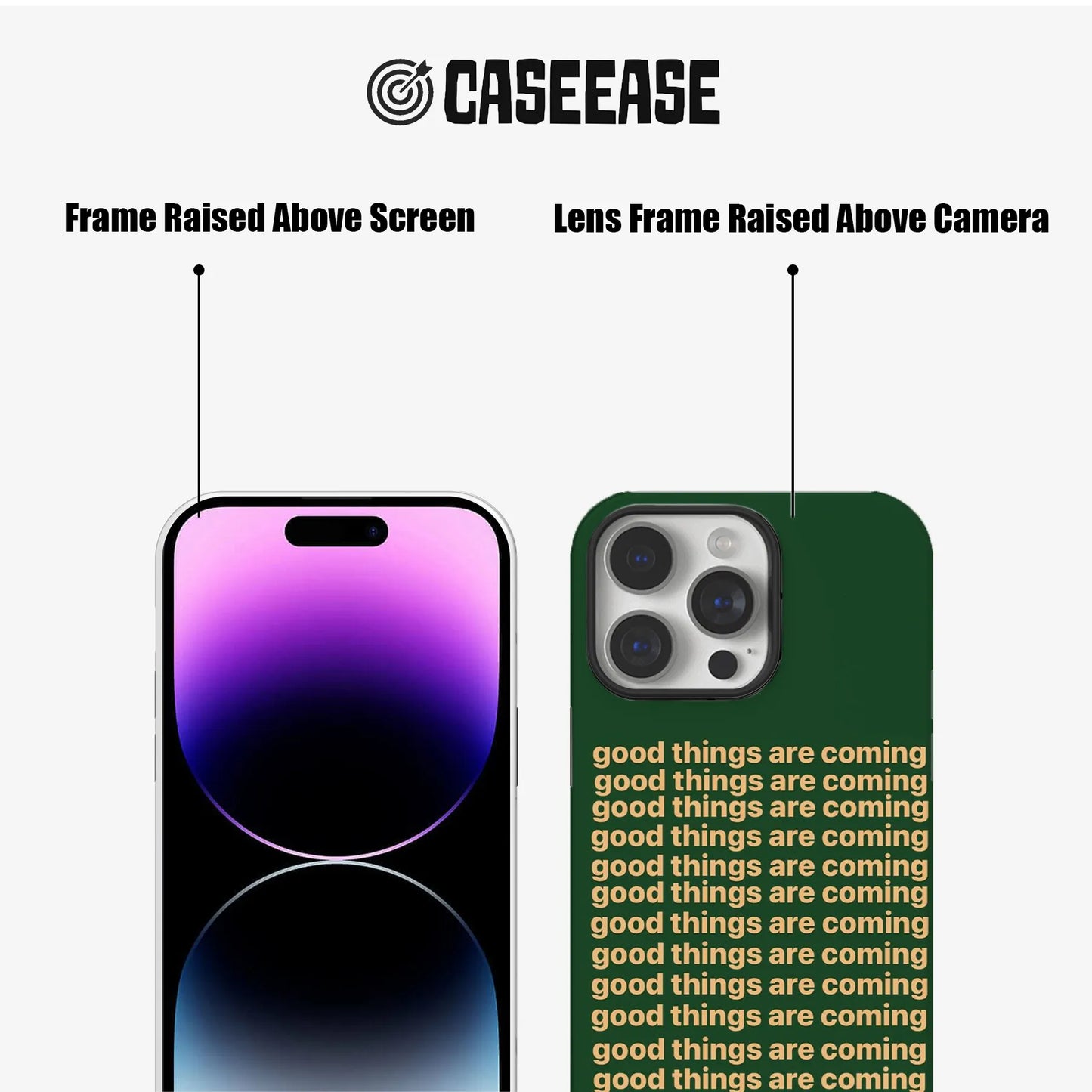 Funda para teléfono "Good Things Are Comes" - Diseño verde motivacional