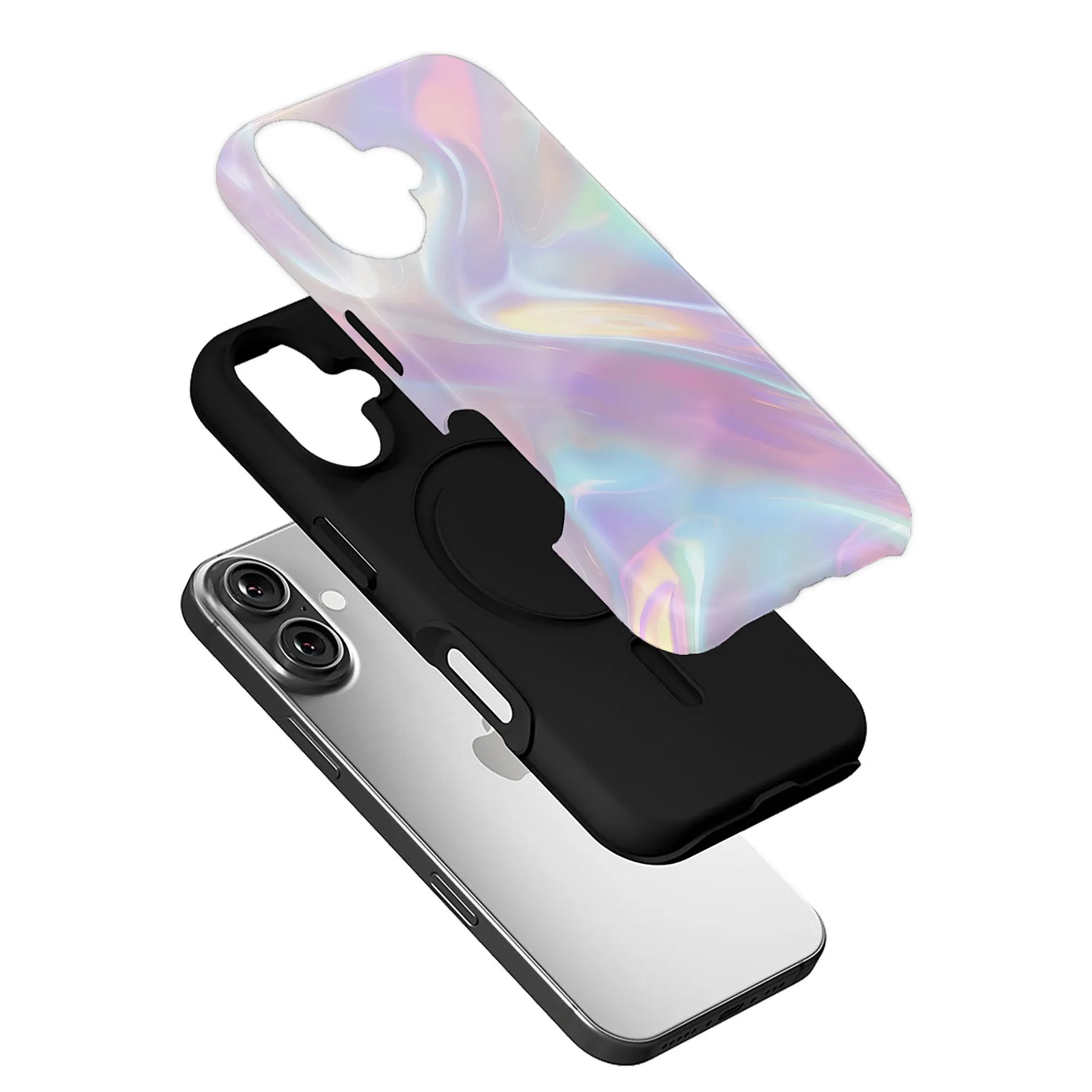 Funda para teléfono con espiral holográfica