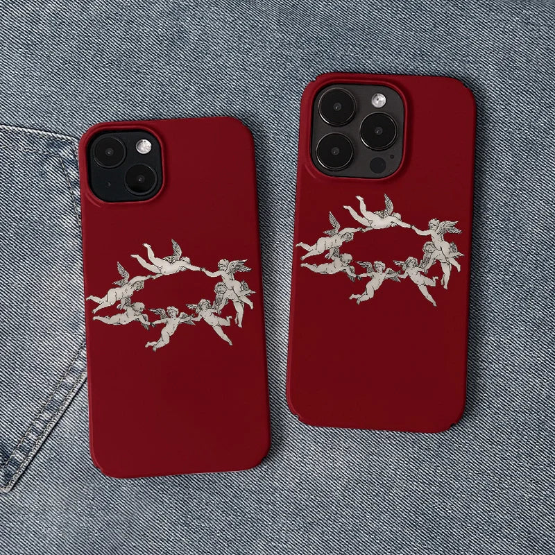 Cherub Circle Phone Case – Heavenly Red Design