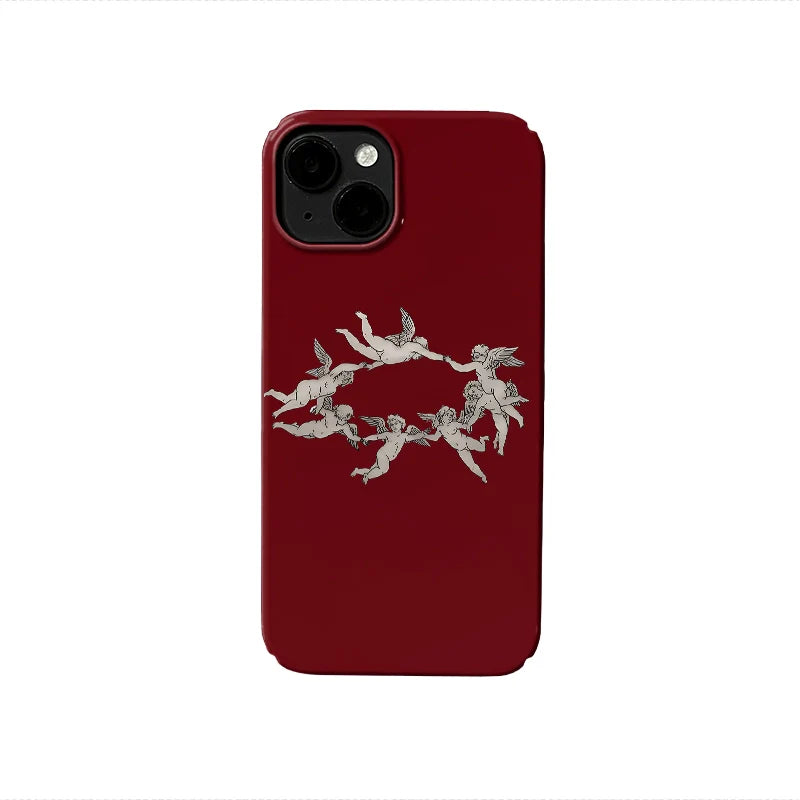 Cherub Circle Phone Case – Heavenly Red Design
