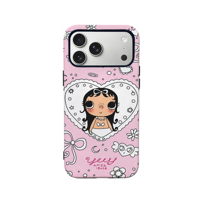 Cute Pink Cartoon Girl Phone Case