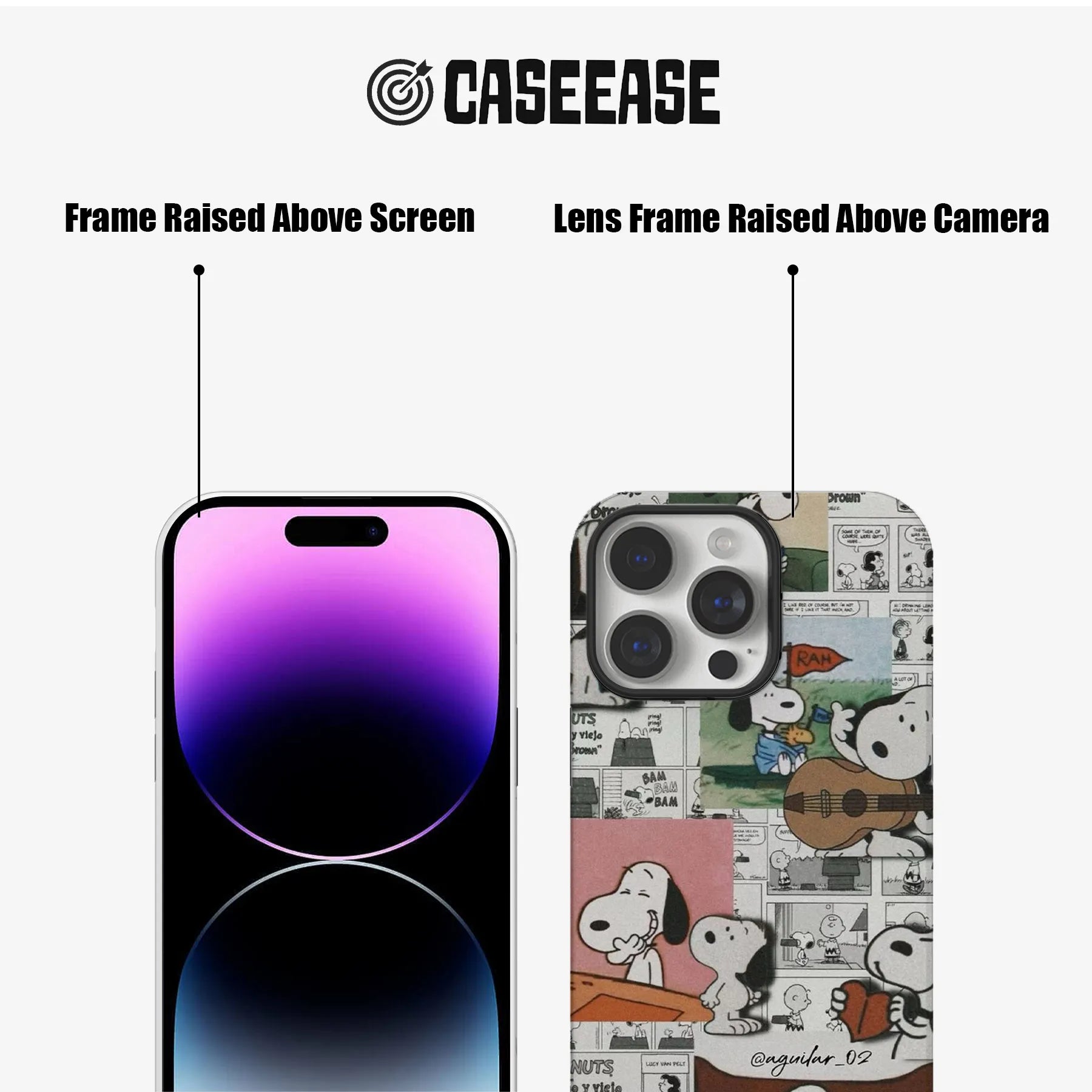 Vintage Snoopy comic strip iPhone case with retro cartoon collage design.