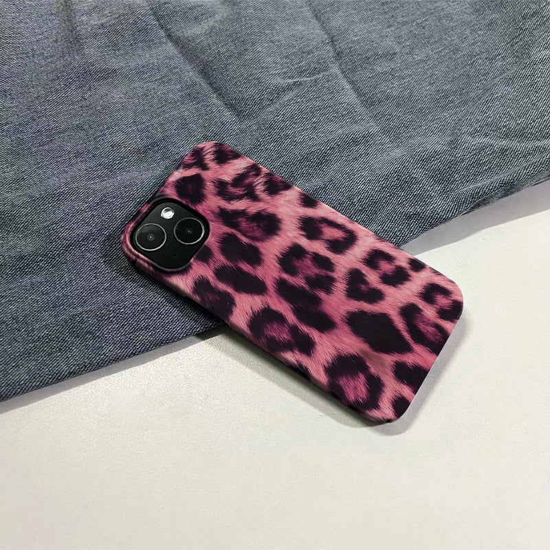 Furry Pink Leopard iPhone Case – Soft & Fashionable