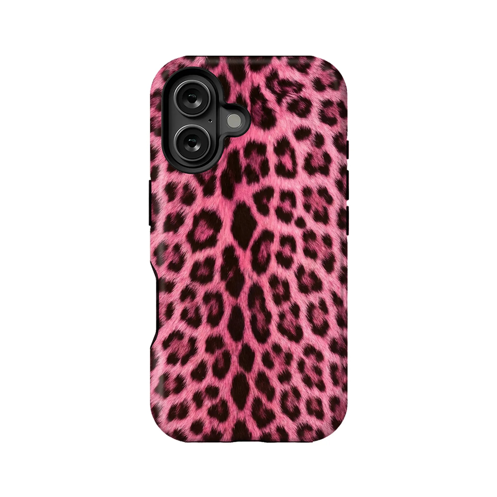 Funda para iPhone con estampado de leopardo rosa peludo: suave y moderna 
