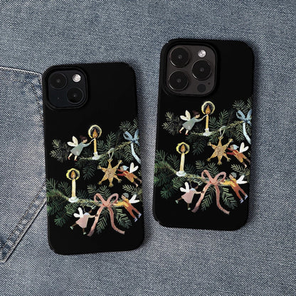 엔젤 크리스마스 장식 폰 케이스 - 축제의 우아함과 보호