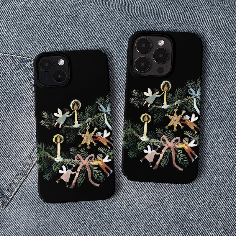 엔젤 크리스마스 장식 폰 케이스 - 축제의 우아함과 보호