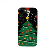 Cartoon Christmas Tree Phone Case – Festive and Playful Holiday Design