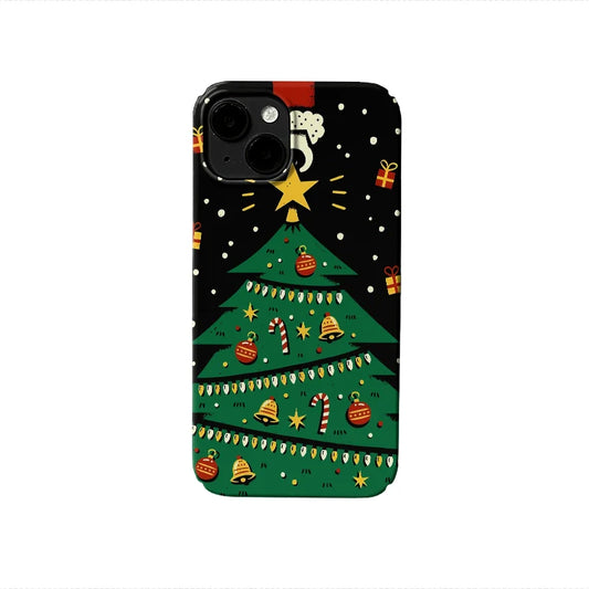 Cartoon Christmas Tree Phone Case – Festive and Playful Holiday Design