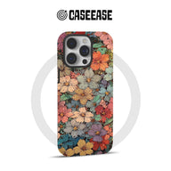 Funda para teléfono con diseño floral vibrante y jardín floreciente