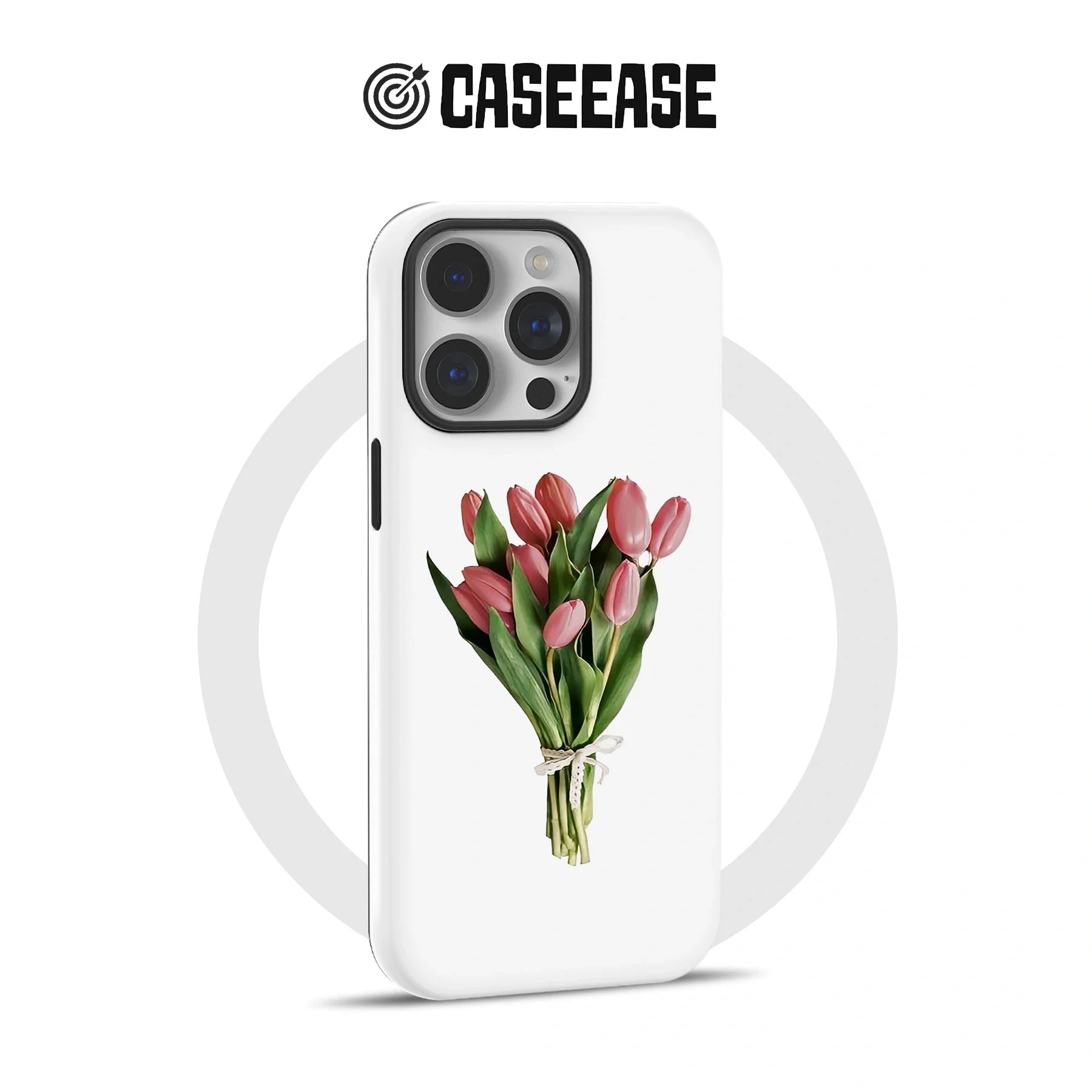 Elegant Pink Tulip Bouquet Phone Case – Simple and Graceful Design