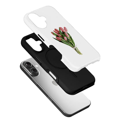 Elegant Pink Tulip Bouquet Phone Case – Simple and Graceful Design