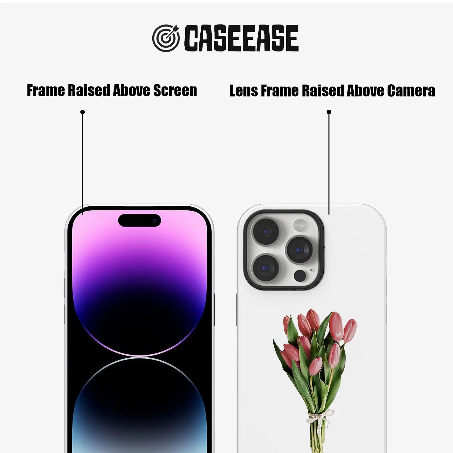 Elegant Pink Tulip Bouquet Phone Case – Simple and Graceful Design
