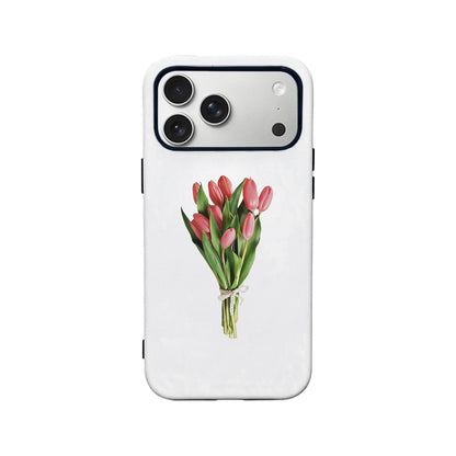 Elegant Pink Tulip Bouquet Phone Case – Simple and Graceful Design