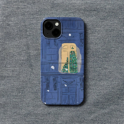 Cozy Christmas Window Phone Case – Festive and Artistic Design