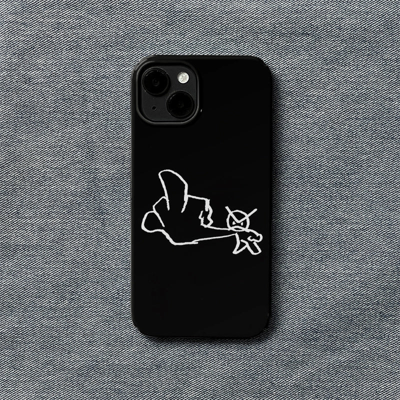 Abstract Sketch Phone Case – Minimalistic Black & White Design