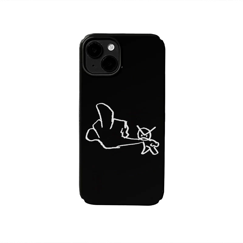 Abstract Sketch Phone Case – Minimalistic Black & White Design