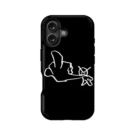 Abstract Sketch Phone Case – Minimalistic Black & White Design