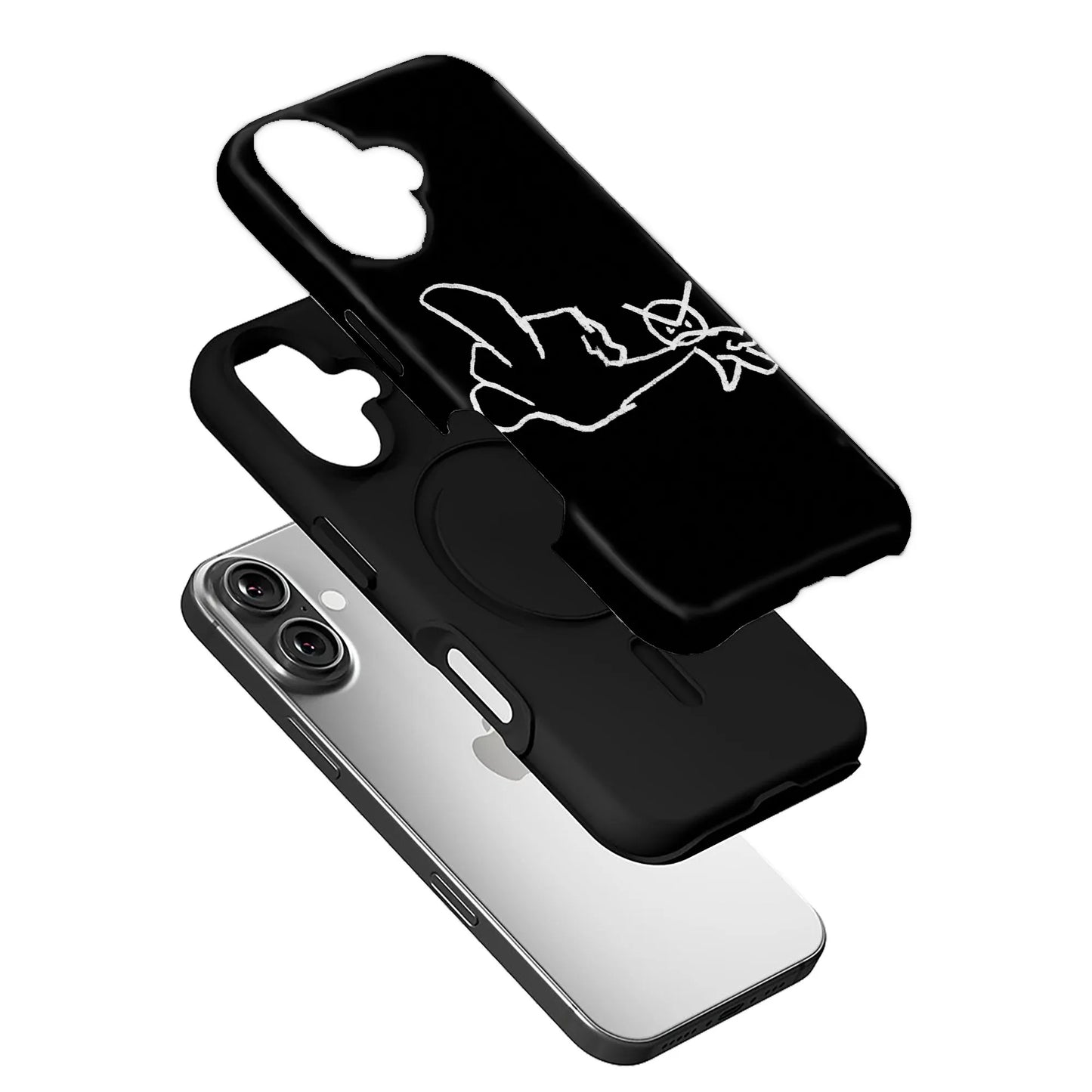 Abstract Sketch Phone Case – Minimalistic Black & White Design