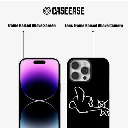 Abstract Sketch Phone Case – Minimalistic Black & White Design