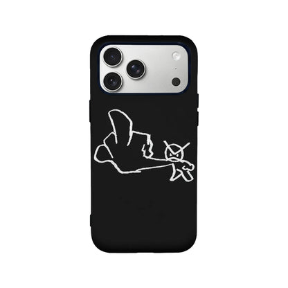 Abstract Sketch Phone Case – Minimalistic Black & White Design