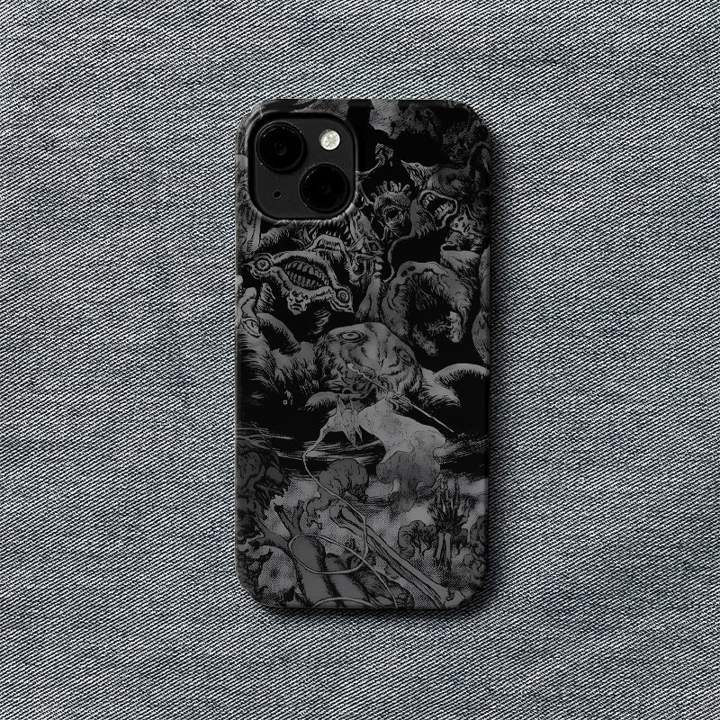 Dark Fantasy Phone Case 2025 – Monochrome Nightmare Art Design