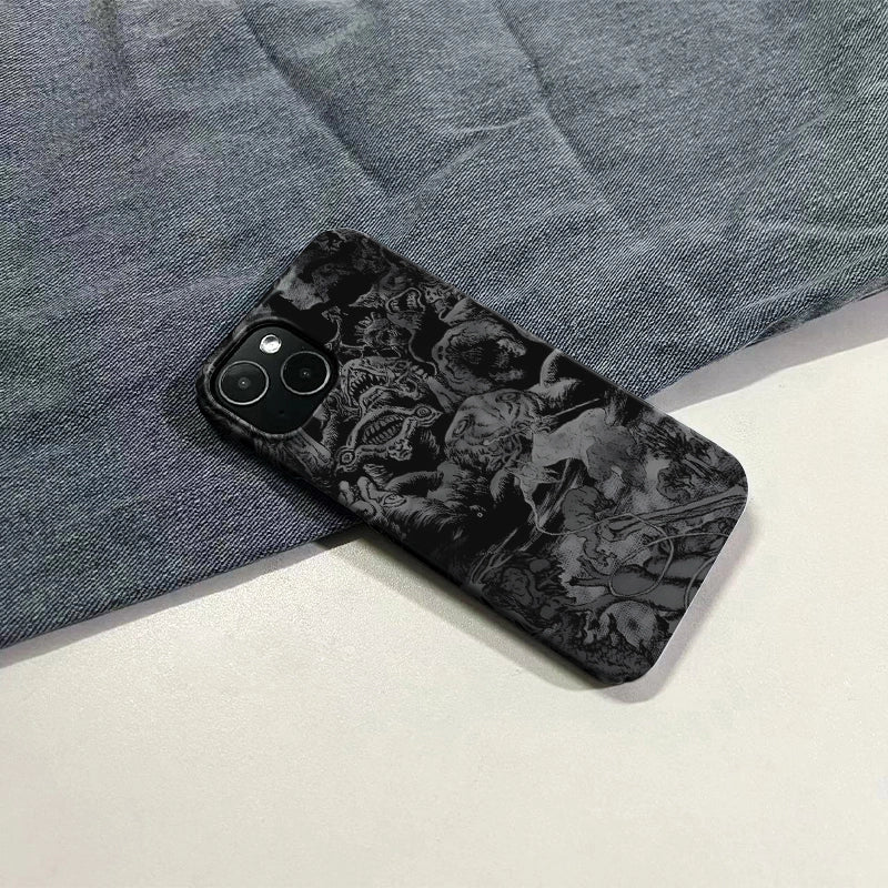 Dark Fantasy Phone Case 2025 – Monochrome Nightmare Art Design