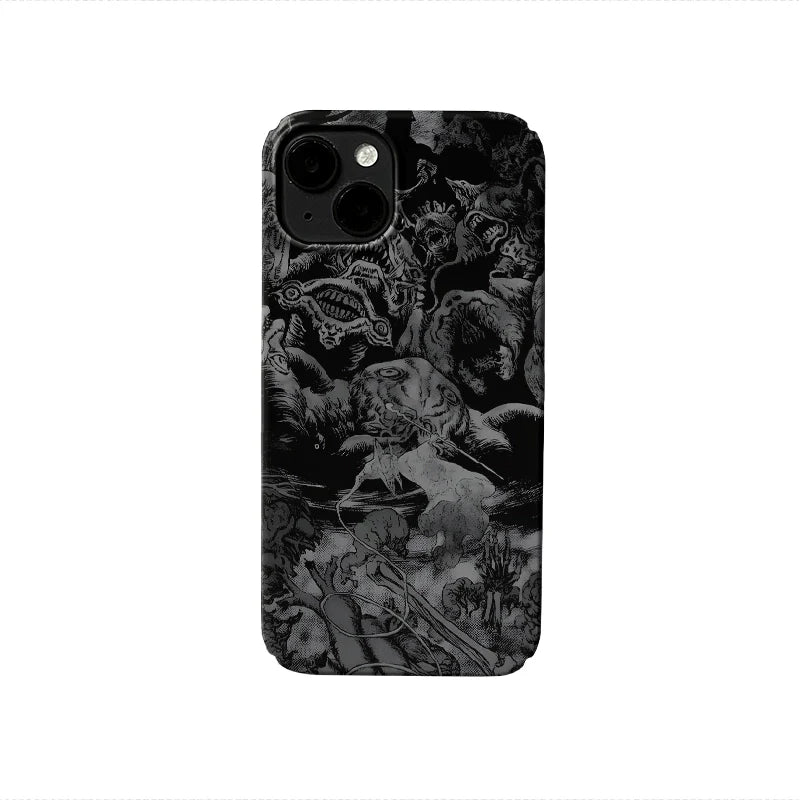 Dark Fantasy Phone Case 2025 – Monochrome Nightmare Art Design
