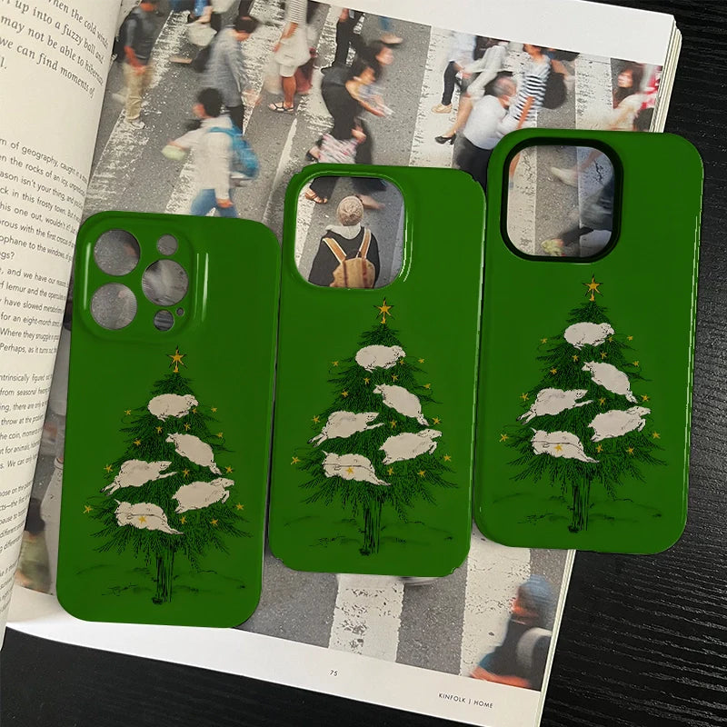 Christmas Sheep Tree Phone Case – Festive and Unique Holiday Design