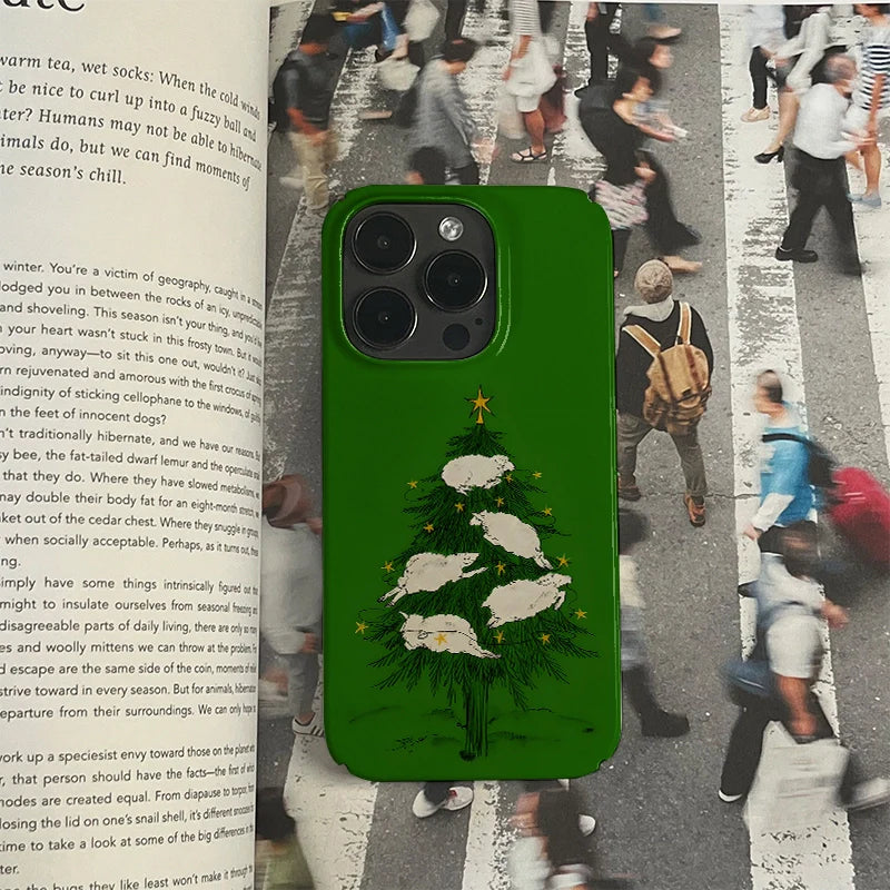 Christmas Sheep Tree Phone Case – Festive and Unique Holiday Design