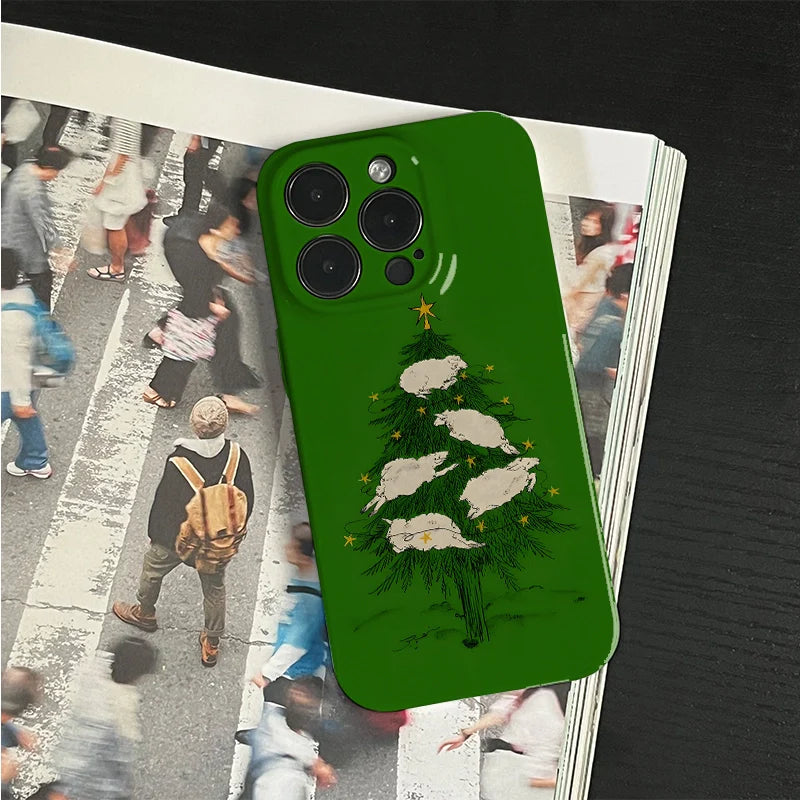 Christmas Sheep Tree Phone Case – Festive and Unique Holiday Design