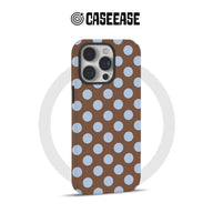 Funda elegante para teléfono con lunares marrones