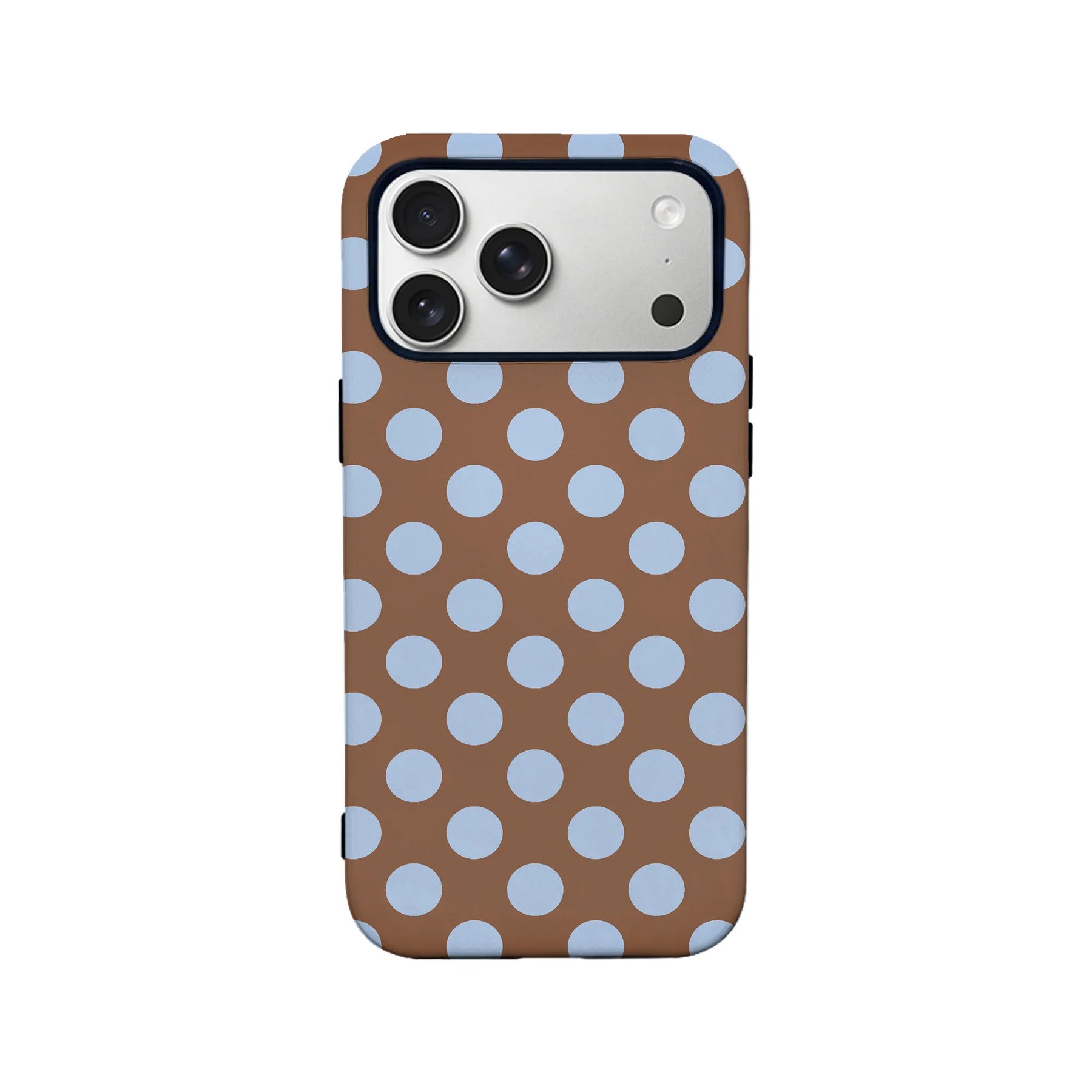 Funda elegante para teléfono con lunares marrones