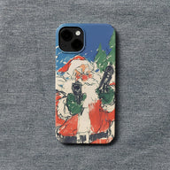Funda para teléfono navideña con la acción festiva de Papá Noel 