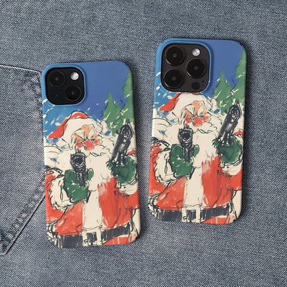 Santa's Festive Action Holiday Phone Case