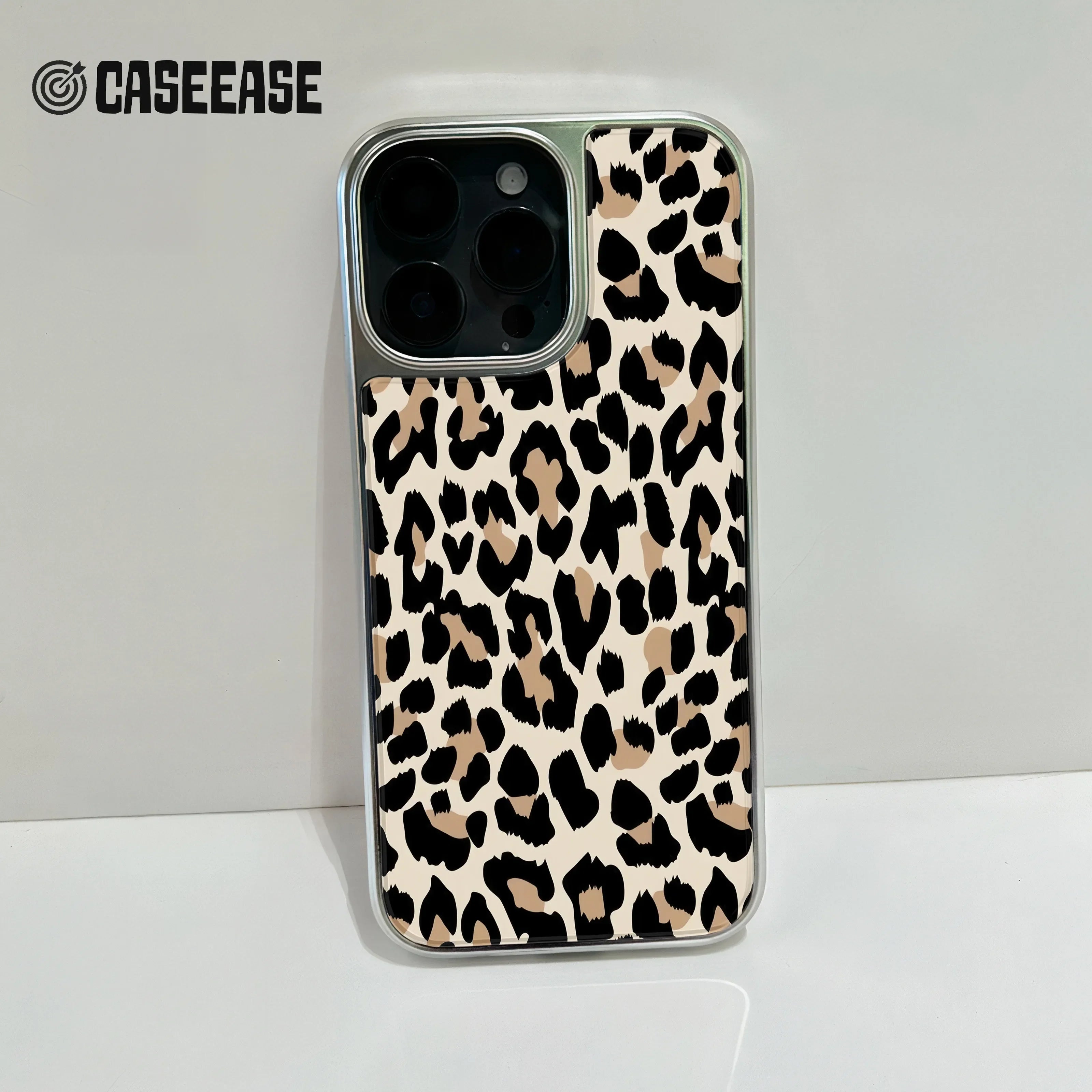Holographic Leopard Phone Case for iPhone 14 Pro - Chic Animal Print Design