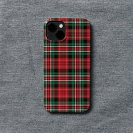 Funda clásica para teléfono con cuadros escoceses navideños 