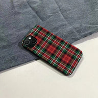 Funda clásica para teléfono con cuadros escoceses navideños 