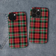 Funda clásica para teléfono con cuadros escoceses navideños 