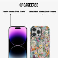 Funda para teléfono con estampado floral de esqueleto